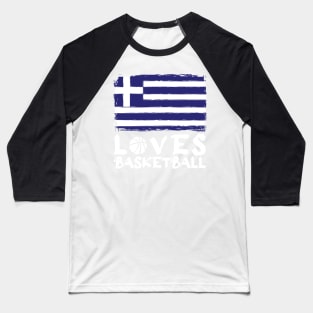 Greece Loves Basketball Baseball T-Shirt